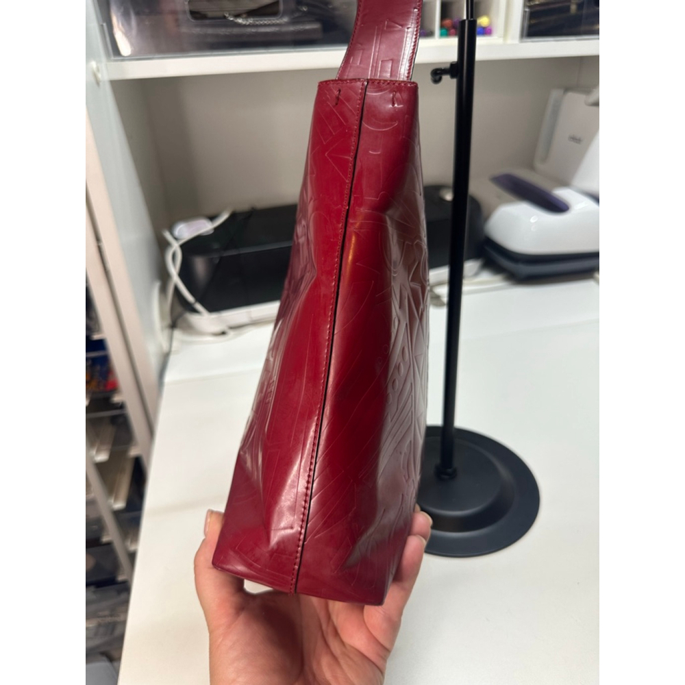 Women's Prada Deep Red Embossed Patent Leather Shoulder Bag One Size - Picture 4 of 16